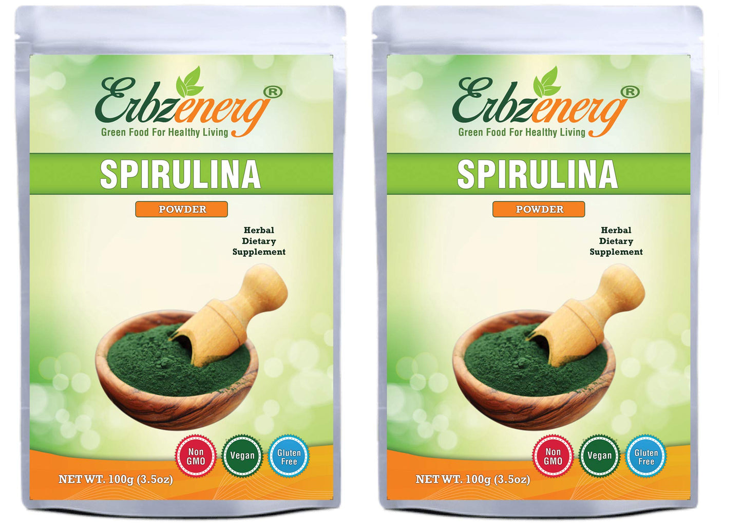 ERBZENERG® Organic Spirulina Powder 100g | Pack of 2
