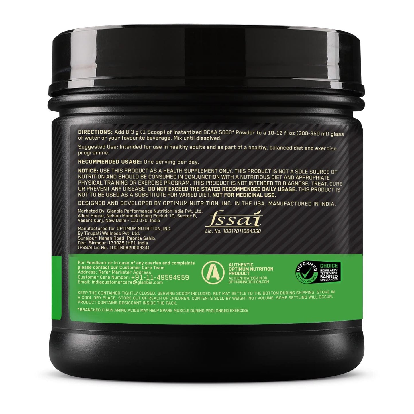 Optimum Nutrition BCAA, 5g BCAAs in 2:1:1 Ratio, 30 servings (250gm, Gr- image 3