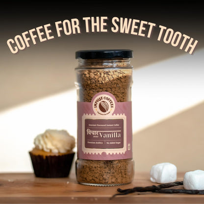 Impulse Coffees Vichaar Over Vanilla | Instant Coffee Powder | Ideal For Hot & Cold Coffee | Coffee Powder In Fresh | Smooth Medium Roast | Coffee Vanilla Flavour | Jar Packed | 100 Gms