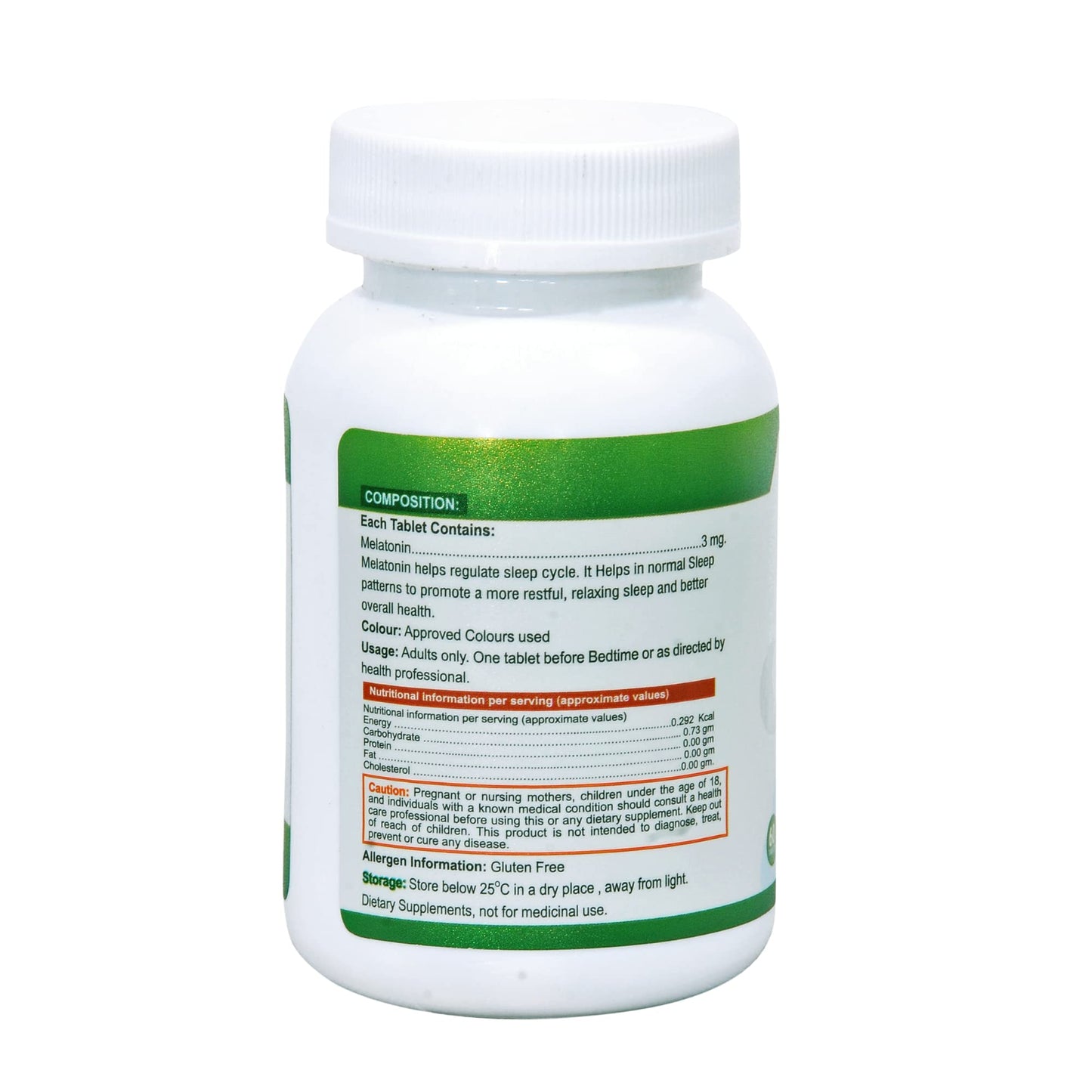 Nveda Melatonin 3mg | Natural Sleep Aid Supplement | Supports Deep Sleep, Stress & Anxiety Relief | Non-Habit Forming | 60 Tablets
