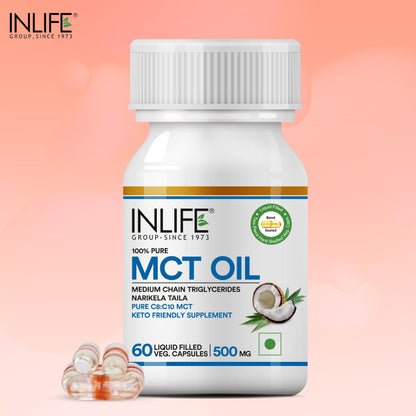 INLIFE Pure MCT Oil C8 C10 Keto Diet Friendly Advanced Products, 500mg- image 5