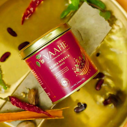 VAAHE Premium Rajma Masala | 15+ Natural Spices | Freshly Ground and Packed | 100% Pure and Natural | Single Origin | Premium Tin Box (70 gm)