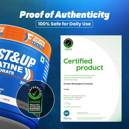 Fast&Up Creatine Monohydrate (Pack of 250g Powder, 83 Servings, Unflavo- image 8