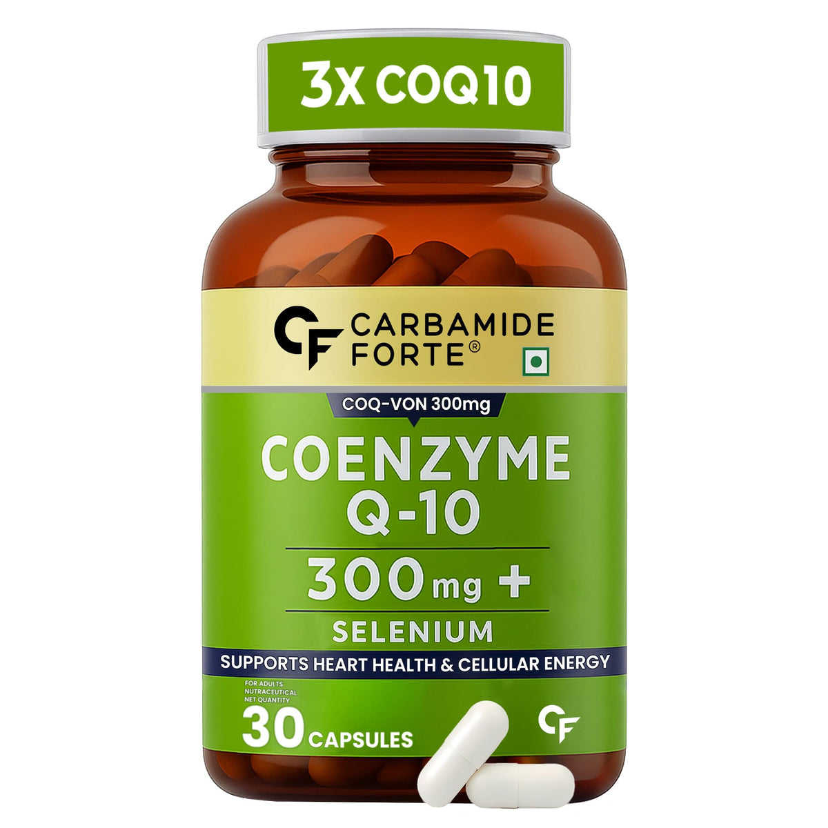 Carbamide Forte Coenzyme CoQ10 Supplement 300mg with Selenium 40mcg – 30 capsules & Multivitamin Tablets 50+, 60 Veg Tablet