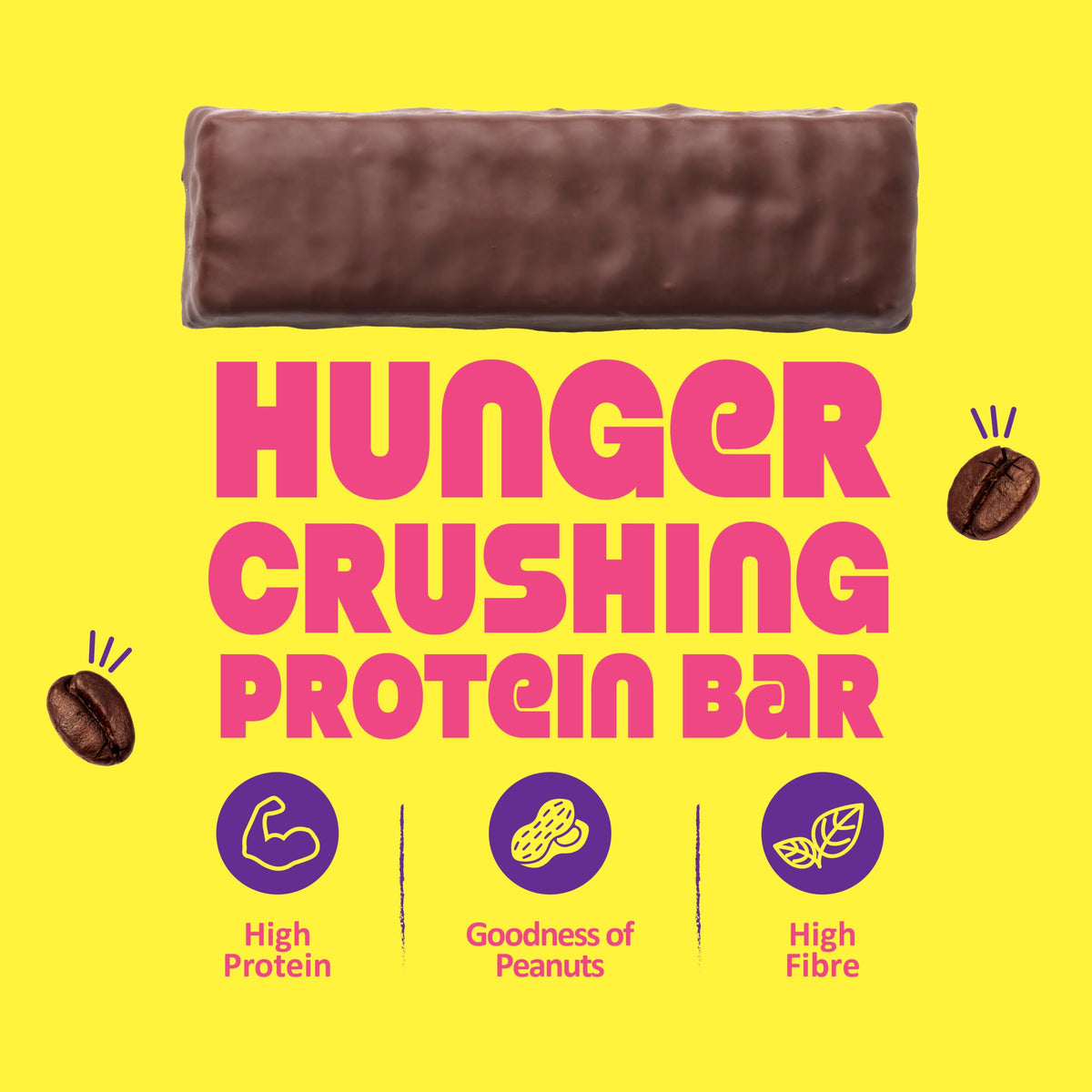 Yogabar Protein Minis, 4g Protein Bar (24 Bars, Coffee Crush) | Dark Chocolate Bar with no Trans Fat | Healthy Snacks for Kids & Adults | Goodness of Peanuts | Rich in Protein & Fiber