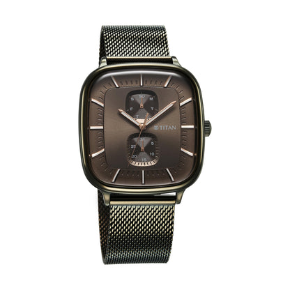 Titan Avant Garde Quartz Multifunction Brown Dial with Green Color Stai- image 5