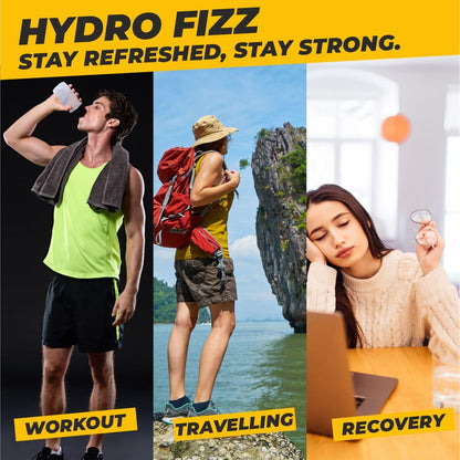 Vitaminnica Hydro Fizz Effervescent Tablets | Sugar-Free & Refreshing- 20 Effervescent Tablets– Advanced Hydration Drink & Electrolyte Booster | Orange Flavour- Pack of 2