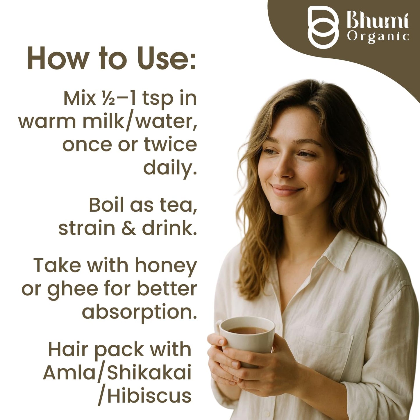 Bhumi Organic Natural Brahmi Powder, 200g, Bacopa Monnieri, Brain Tonic- image 4