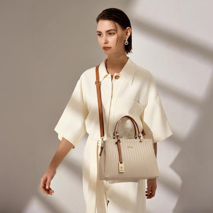 EXOTIC® Women's Striped Line Handbag, Beige
