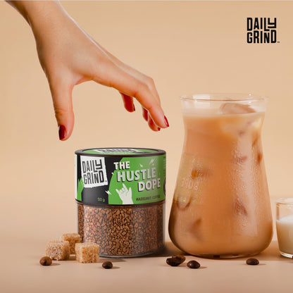 DAILYGRIND Hazelnut Instant Coffee Powder 50g | Medium Roast Freeze-Dried Pure Arabica Coffee Granules | For Mochas, Espresso, Cappuccino, Latte, Frappes | Hot & Cold Coffee (25 Cups)