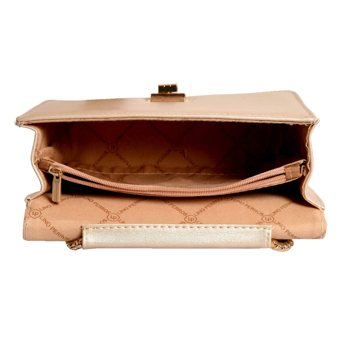 Lino Perros Women's Golden Leatherette Sling Bag