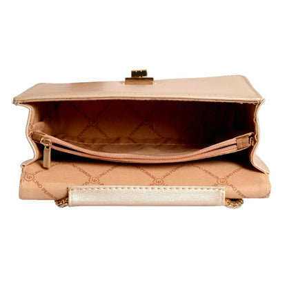 Lino Perros Women's Golden Leatherette Sling Bag