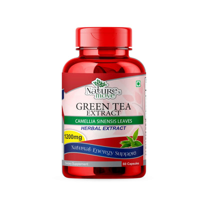 Nature's Move Green Tea Extract 1200MG | Natural Energy & Antioxidant Support | 60 Capsules