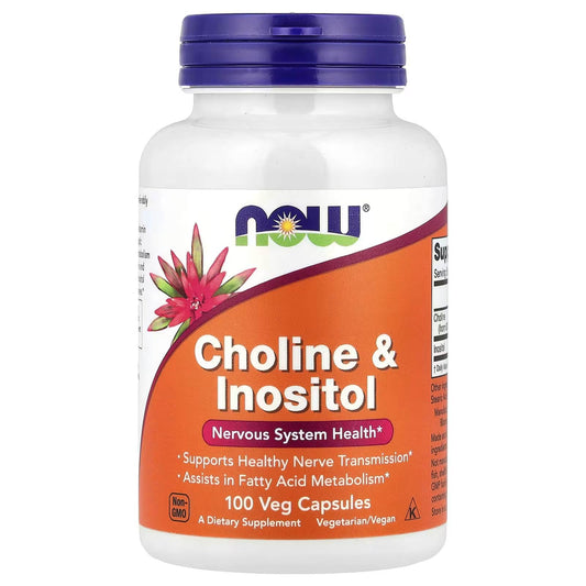Now Foods Choline and Inositol (500g, 100 Capsules)