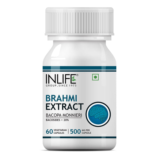 INLIFE Brahmi/Bacopa Monnieri Extract Tablet Supplement, 500 mg – 60 Veg Capsule