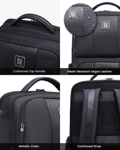 EUME Premium 15.6 in Laptop bags for Men & Women Office Use | Stylish Backpack Bag | Spacious Backpack for Travelling | 28L Polaris Charcoal Black