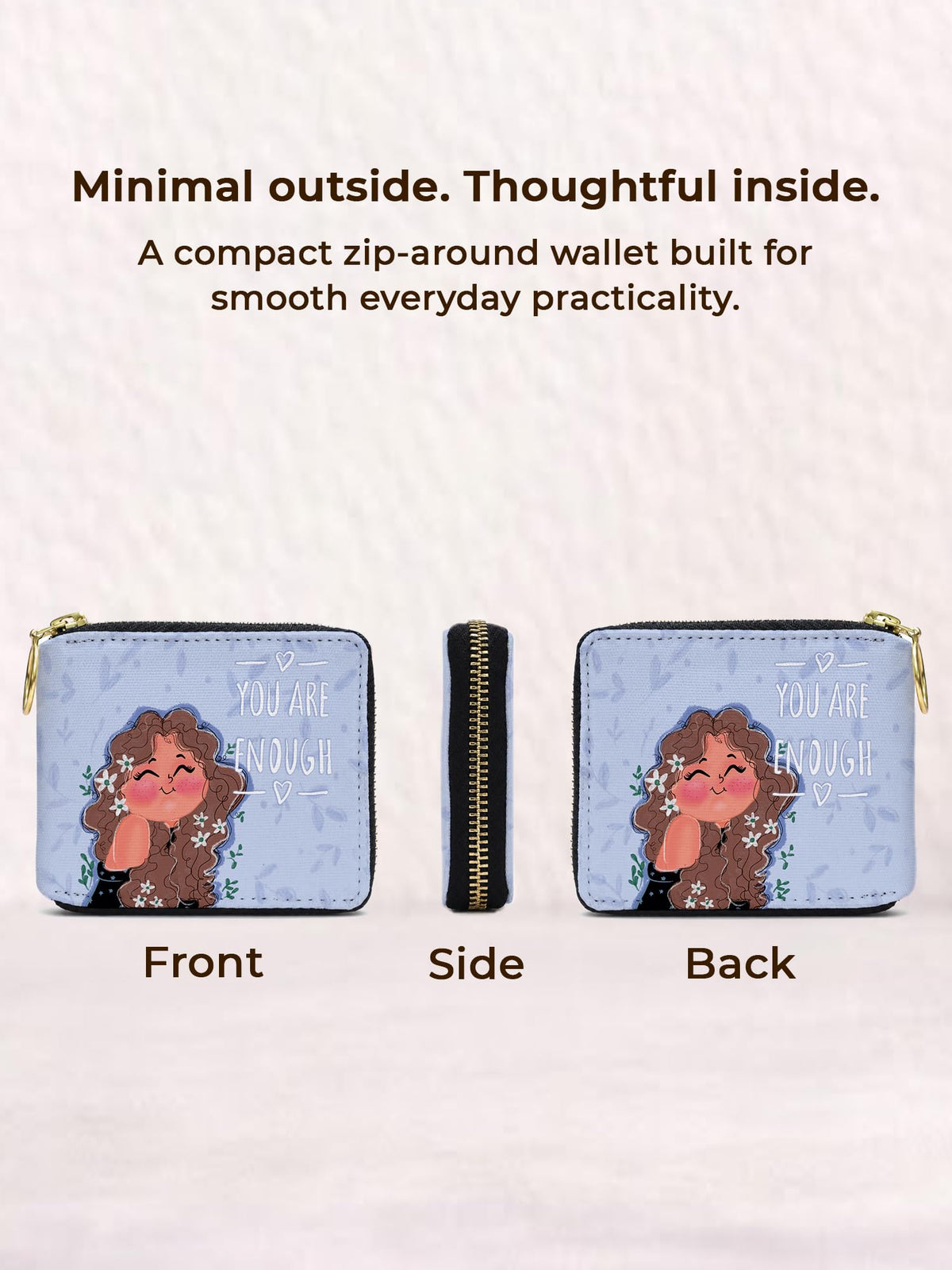 Kalankit Women's Small Zip Wallet | Bi-Fold Purse with Card Slots, Cash & Coin Pocket | Compact Wallet for Women & Girls | Stylish Daily Use Purse | Gift for Sister & Friends