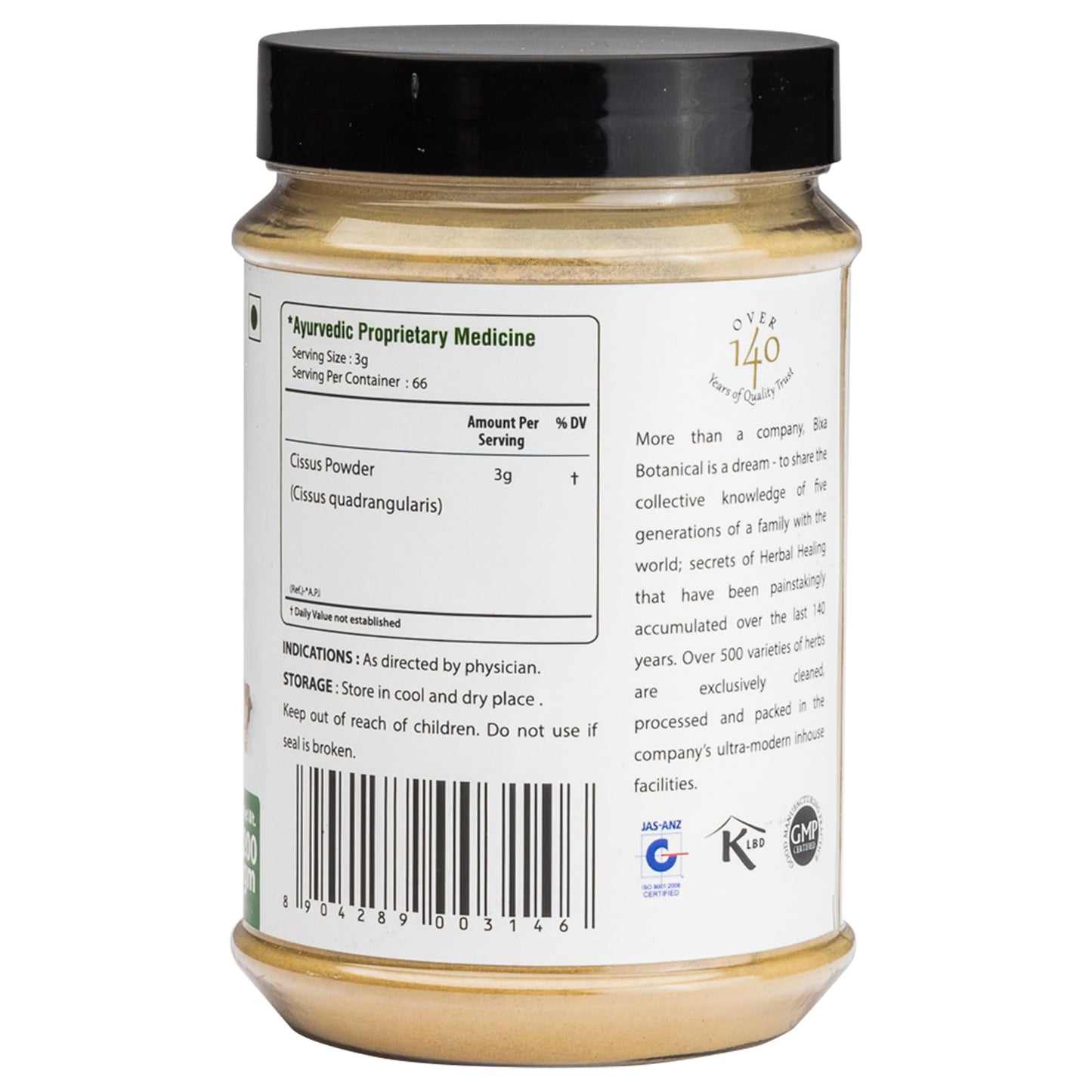 Bixa Botanical Hadjod Powder Cissus Quadrangularis | Supports Bones & J- image 3