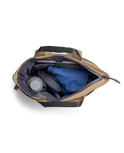 DailyObjects Water Resistant Pivot Carrypack Bag for Men & Women|Fits 13/14/15.6 inch Laptop/Macbook Pro/Air|Lightweight| Backpack (21L)|Office Use/Travel|Multi Pocket|Adjustable Shoulder Strap-Beige