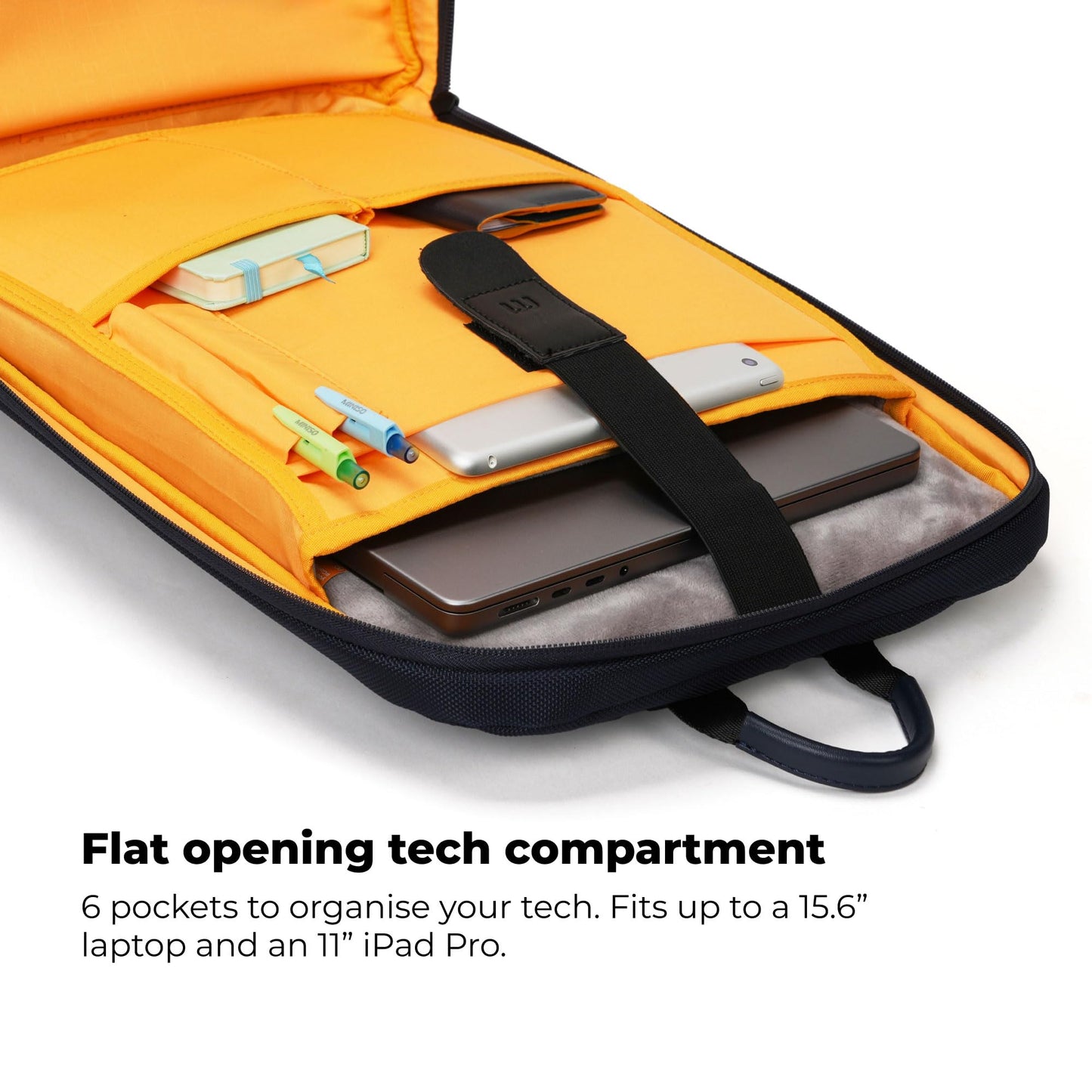 MOKOBARA Transit Pro Backpack | Laptop Up to 15.6 Inches, 24L Capacity | Durable Nylon and Vegan Leather Water-Resistant | Ideal for Work and Travel | Padded Shoulder Straps (Headspace)