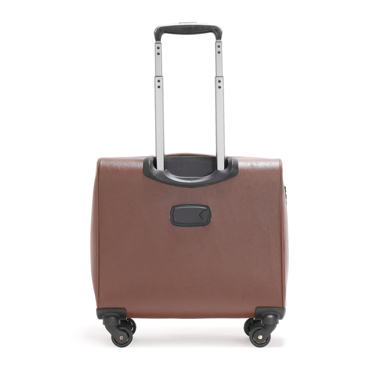 NOVEX PU Brown Laptop Trolley Bag | 42cm Lightweight Cabin Luggage | 4 Wheels Spinner Pilot Trolley | Polyester Overnighter Backpack for Business Travel, Men & Women | Durable Travel Bag