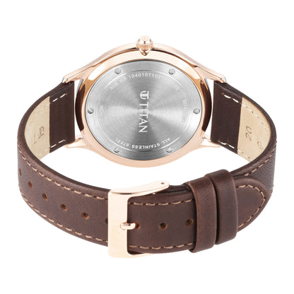 Titan Classique Slimline Silver Dial Analog with Date Leather Strap Wat- image 5