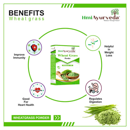 HMI AYURVEDA 100% Natural Wheat Grass Powder (200g) – Pure, Preservative free, Non-GMO