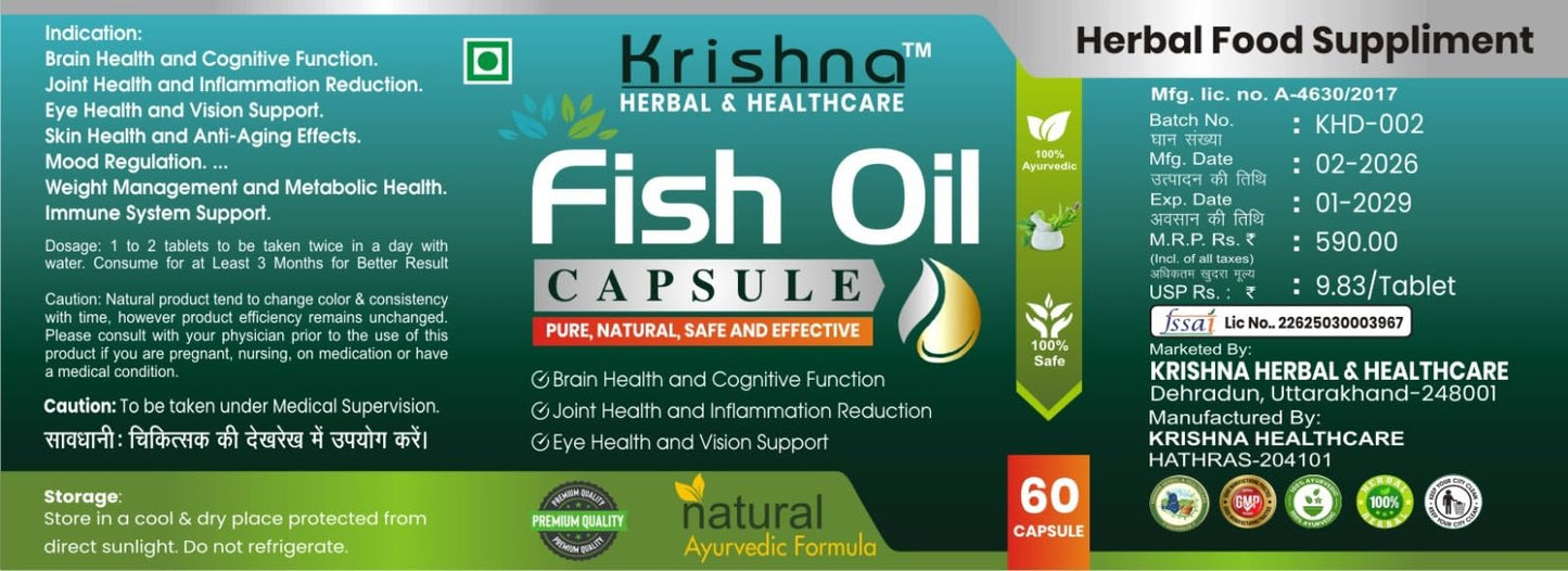 KRISHNA HERBAL & HEALTHCARE FISH OIL SOFTGEL