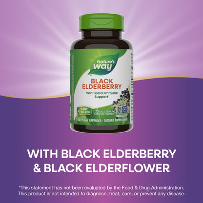 Nature's Way, Black Elderberry, 575 mg, 100 Vegetarian Capsules- image 5