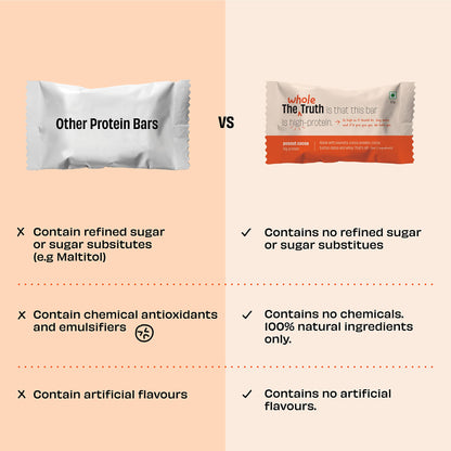 The Whole Truth - Protein Bars | Peanut Cocoa | Pack of 6 x 52g each |- image 5