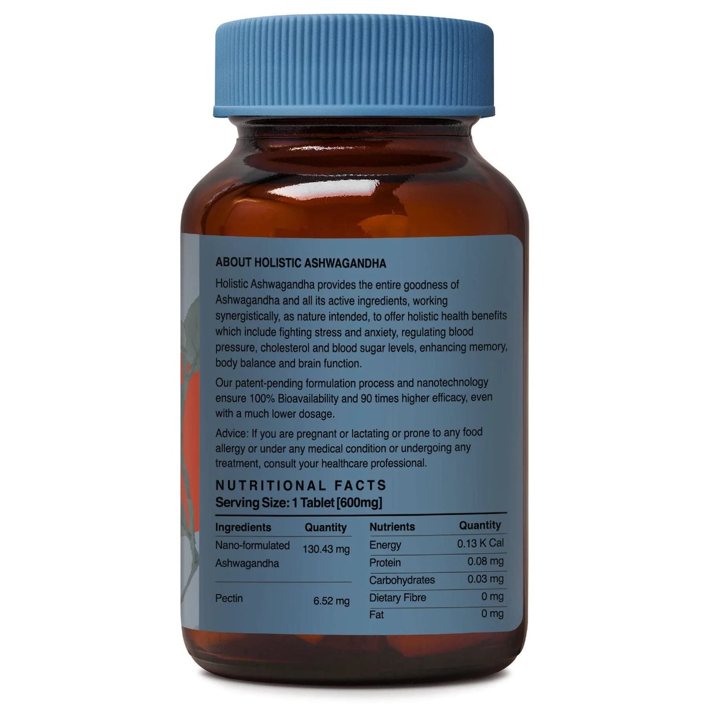 Zeroharm Holistic Ashwagandha | 60 Tablets | Stress Relief | Anti-Inflammation | 100% Water Soluble & Bioavailable