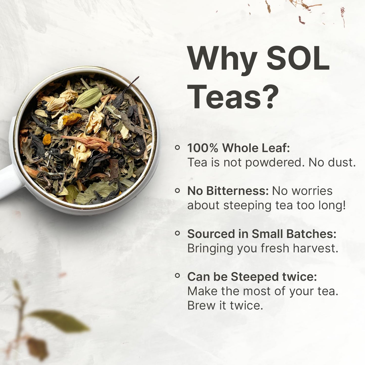 SOL Healthy Gut Slimming & Detox Tea | Ayurvedic Herbs Moringa, Rooibos, Ashwagandha, Gymnema, Licorice | Helps Burn Stored Fat | 100 Gms Loose Leaf