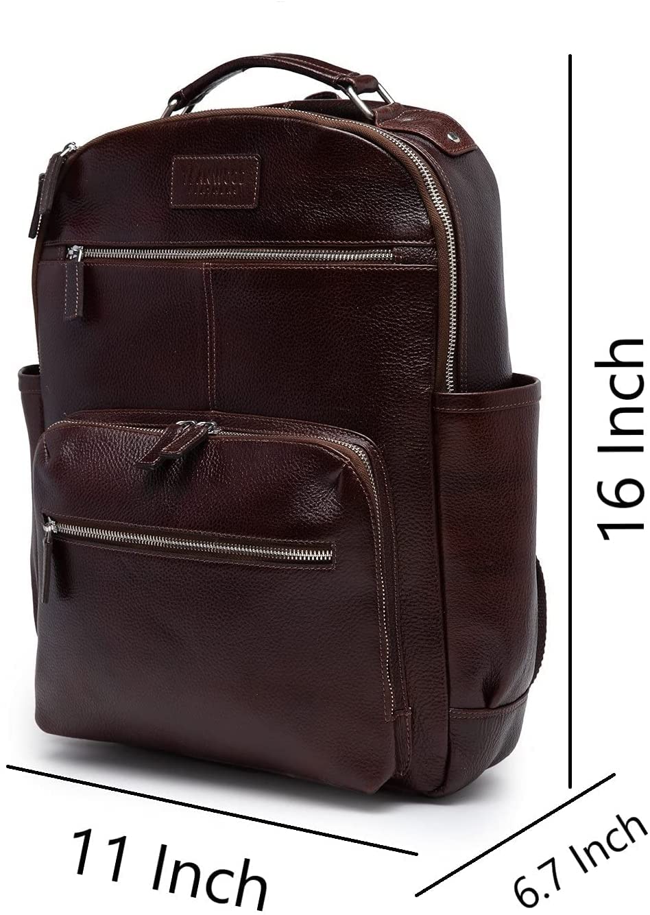 Teakwood Unisex Genuine Leather Dark Brown textured Backpack||Unisex Laptop Bag/Backpack