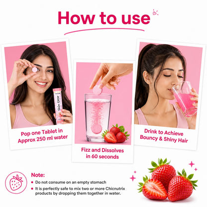 VACCURE Skin Glow Effervescent Tablets - Glutathione & Vitamin C for Skin Brightening & Antioxidant Support - 20 Tablets - Delicious Strawberry Flavor