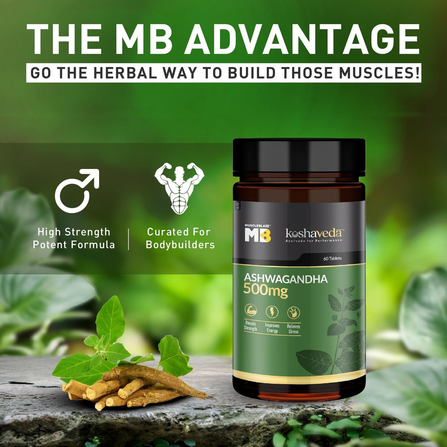 MuscleBlaze Koshaveda Ashwagandha 500mg (60 Tablets) | Ayurveda for Per- image 7