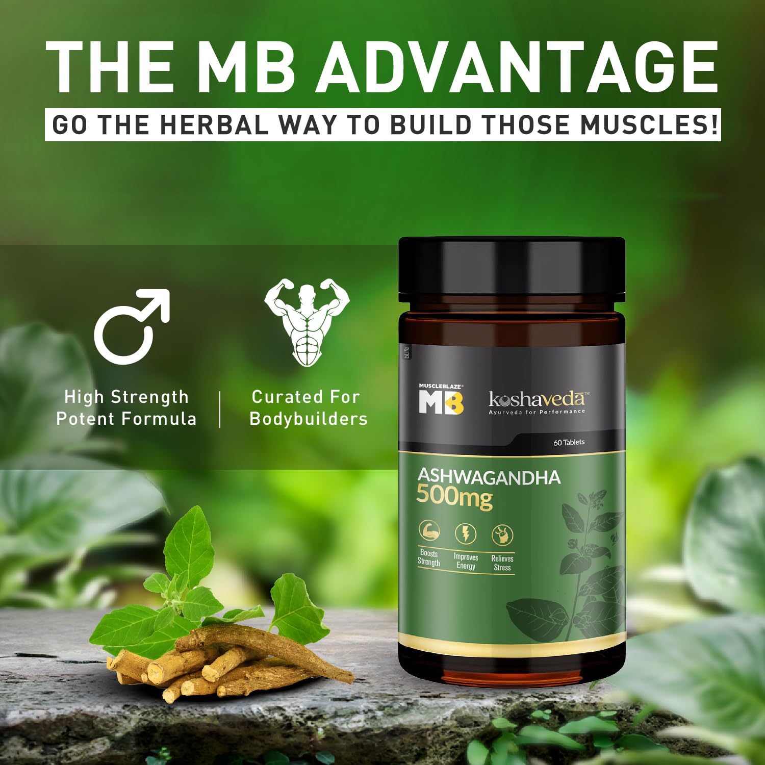 MuscleBlaze Koshaveda Ashwagandha 500mg (60 Tablets) | Ayurveda for Per- image 7