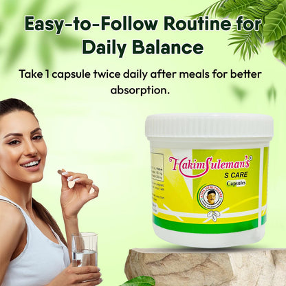 Hakim Suleman's S Care and Gond Siyah Capsule Combo Pack | Herbal Wellness Pair | Everyday Care Value Combo