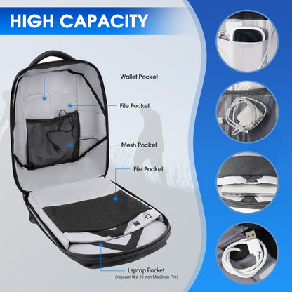AUTOBABA LED Backpack with Full-color Programmable Screen, App Control Laptop Backpack, Waterproof Luggage Bag for Camping Cycling Travelling, DIY Fashion Backpack
