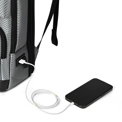 VIP Urban 17 Inch Compatible Laptop Backpack 25L + 5L Expandable | Water-Resistant with USB Charging Port | Padded Laptop Sleeve, 2 Compartments | Office & Travel Backpack for Men & Women (Mesh Grey)