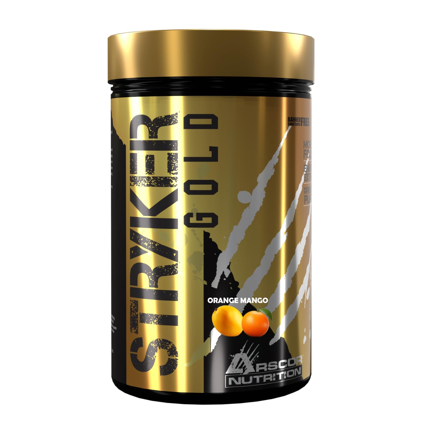 Stryker Gold Strongest Pre-Workout Supplement for Men with Citrulline, Beta-Alanine, Caffeine | Pre-workout for Men & Women (390g, Orange Mango)