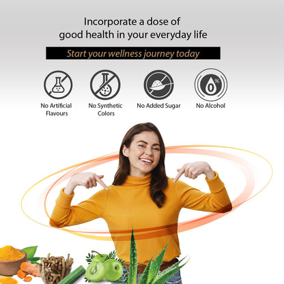 Vitro immunity booster juice 1Ltr Neem Grown Giloy Tulsi Juice with 4-in-1 Immuno- Enhancing benefits | Handpicked Fresh Tulsi and Neem grown Giloy| NIB rich for all-round Immunity
