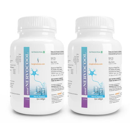 Nervocool Nerve Support Supplement, 120 Tablets, Neuropathy Pain Relief, 16 Nutrients