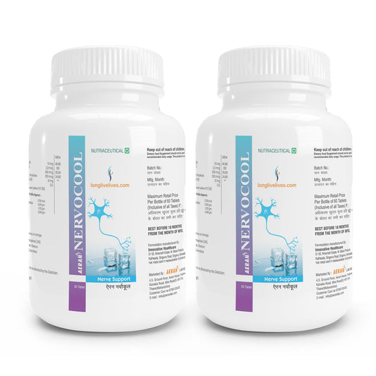 Nervocool Nerve Support Supplement, 120 Tablets, Neuropathy Pain Relief, 16 Nutrients