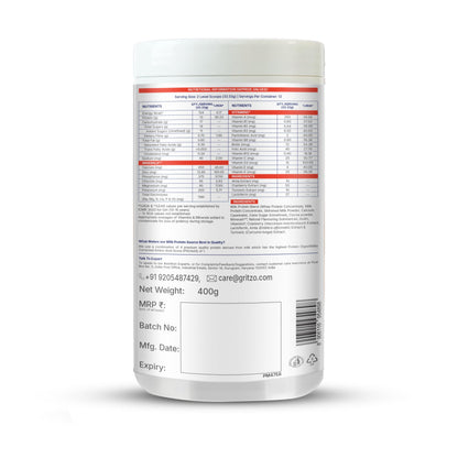 Gritzo SuperMilk Growth+ (Formerly Height+) (13+y Girls), 13g Protein Powder (Double Chocolate, 400g) with Black Panther Sipper Bottle (Black, 700ml)