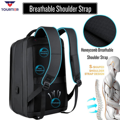 TOURTIER Hard shell Business Travel Laptop Backpack with USB Charging P- image 7
