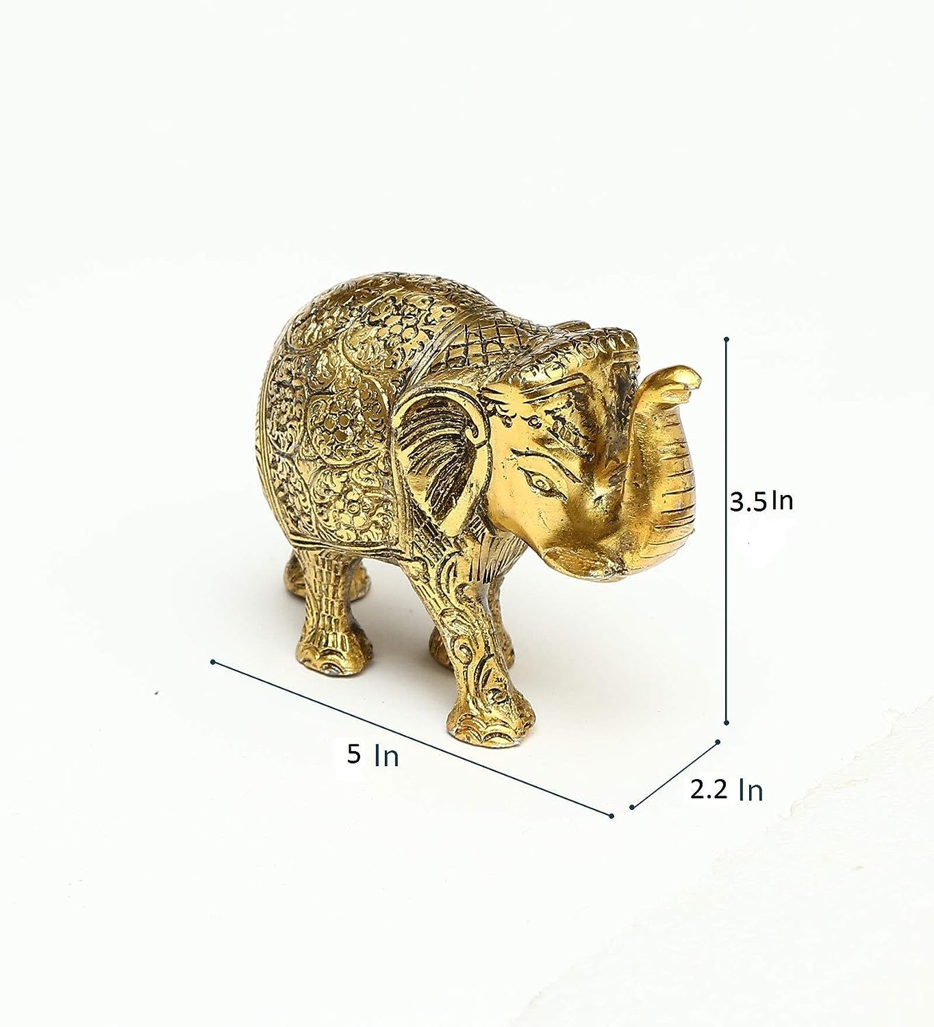 DreamKraft Metal Elephant for Home Décor and Showpiece (12.5x6x9 CM,Gol- image 3