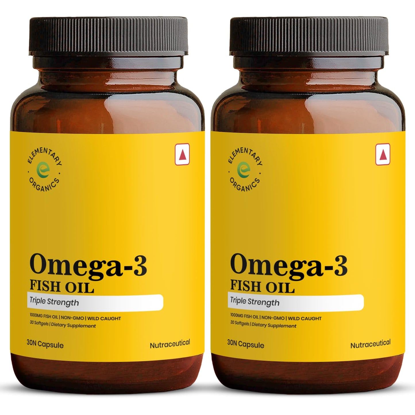 Elementary Organics Omega 3 Fish Oil Capsules 1000mg for Men & Women | Fish Oil Omega 3 Supplement for Heart, Joints, Bones & Skin - 60 Softgels