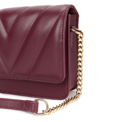 Fastrack Pop Sling | Faux-Leather Women’s Handbag | Hardware with Chain Strap, Magnetic Closure & Smart Organised Compartment