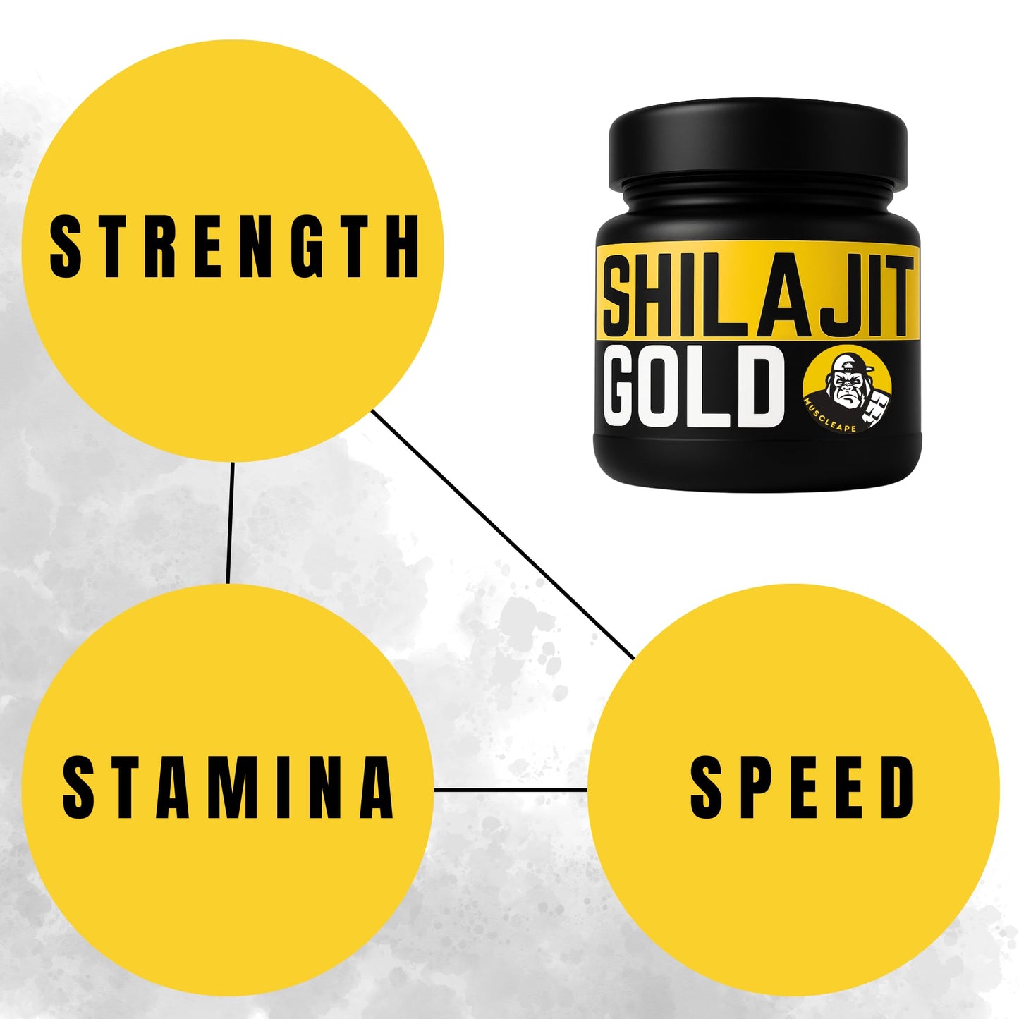 Muscleape Pure Himalayan Shilajit Resin | Enriched with Safed Musli, Ashwagandha, Tribulus & 12+ Ayurvedic Herbs | Energy, Strength, Immunity & Vitality Support| Shilajeet With 24 Carat Gold. 20gm