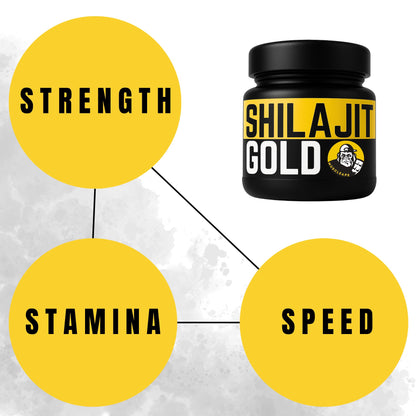 Muscleape Pure Himalayan Shilajit Resin | Enriched with Safed Musli, Ashwagandha, Tribulus & 12+ Ayurvedic Herbs | Energy, Strength, Immunity & Vitality Support| Shilajeet With 24 Carat Gold. 20gm